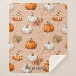 Rustikale Ernte Herbst - Pumpkins & Blätter Sherpadecke