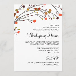 Rustikale Erntedank-Abendessen-Fall-Einladung Einladung