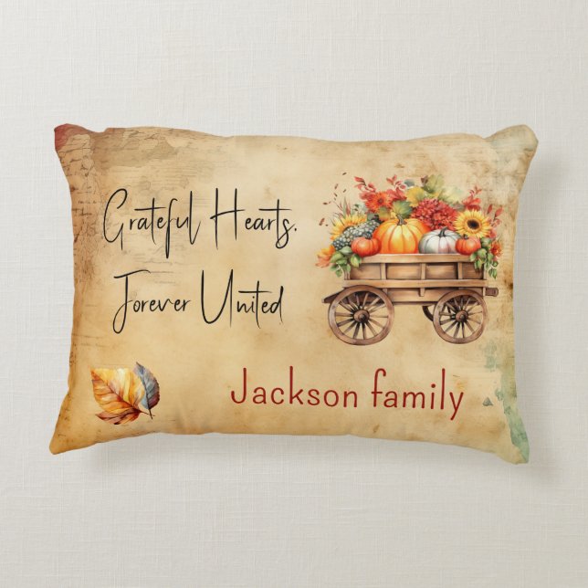 Rustikale Erntedank-Dekoration Accent Pillow Dekokissen (Rückseite)