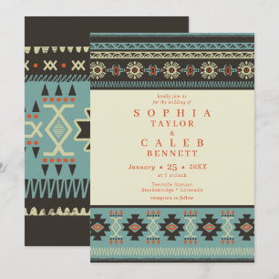 Rustikale Ethnic Tribal Winter Wedding Einladung