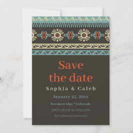 Rustikale Ethnic Tribal Winter Wedding Save The Date