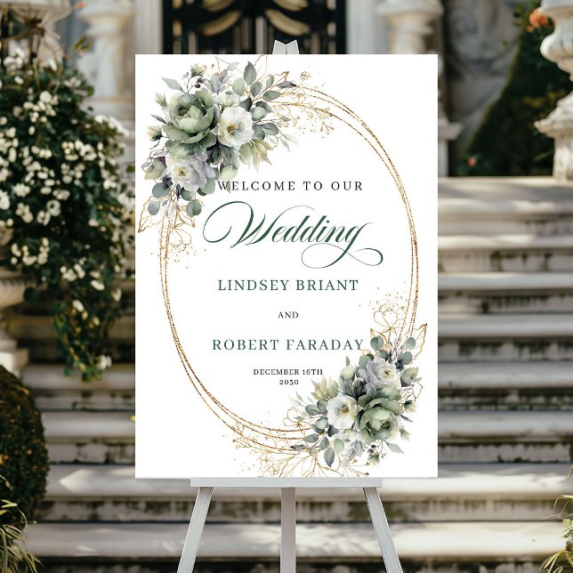 Rustikale Eukalyptus-Boho-Hochzeitsbegrüßungstafel Poster (Rustic Eucalyptus Boho Wedding Welcome Sign)