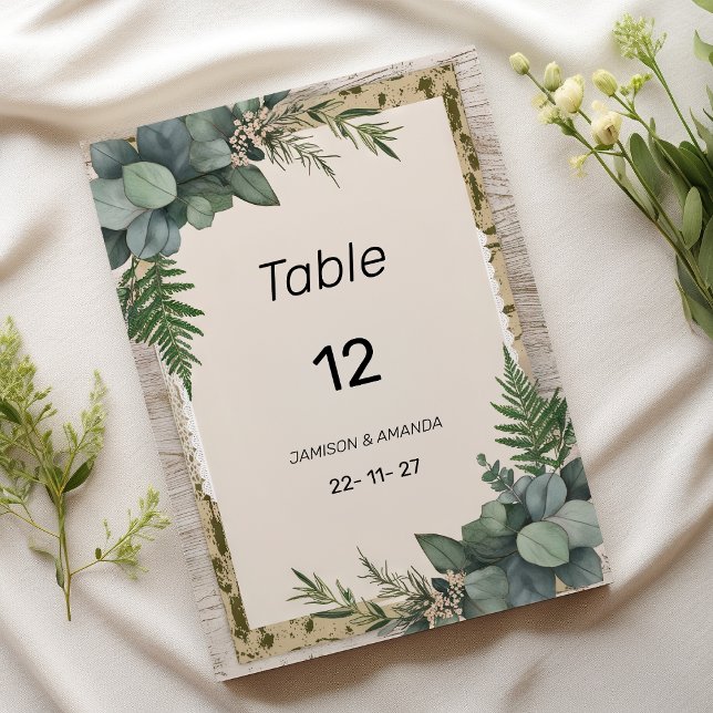Rustikale eukalyptus botanische Tischnummern (Rustic eucalyptus botanical greenery Table Numbers )