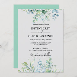 Rustikale Eukalyptus-Grüne Hochzeit Einladung