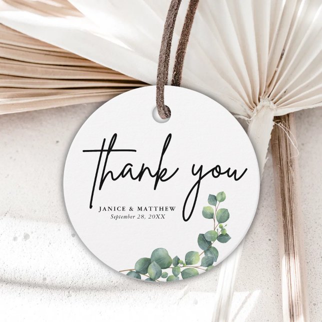 Rustikale Eukalyptus-Grüne Hochzeit Geschenkanhänger (Von Creator hochgeladen)