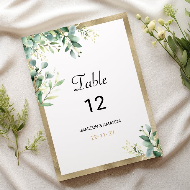 Rustikale Eukalyptus-grüne Tischnummern (Watercolor rustic eucalyptus green Table Numbers)