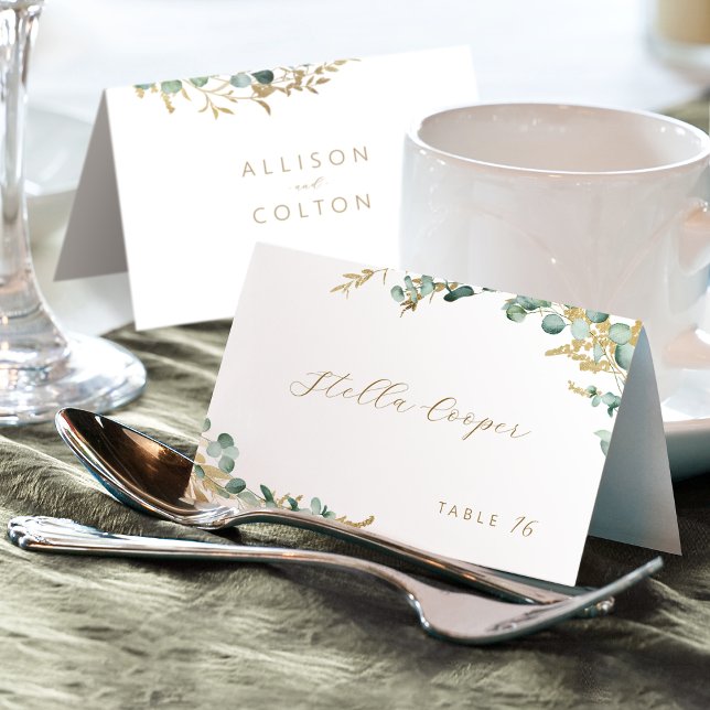 Rustikale Eukalyptus-Grünpflanzen Boho Hochzeit Pl Tischnummer (Rustic eucalyptus greenery boho wedding Place Card)