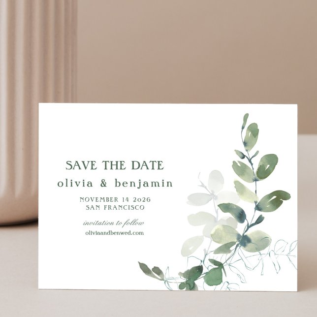 Rustikale Eukalyptus-Hochzeit Save The Date (Von Creator hochgeladen)