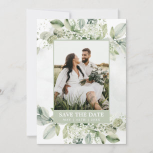 Rustikale Eukalyptus-Salbei grüne Blätter Fotograf Save The Date