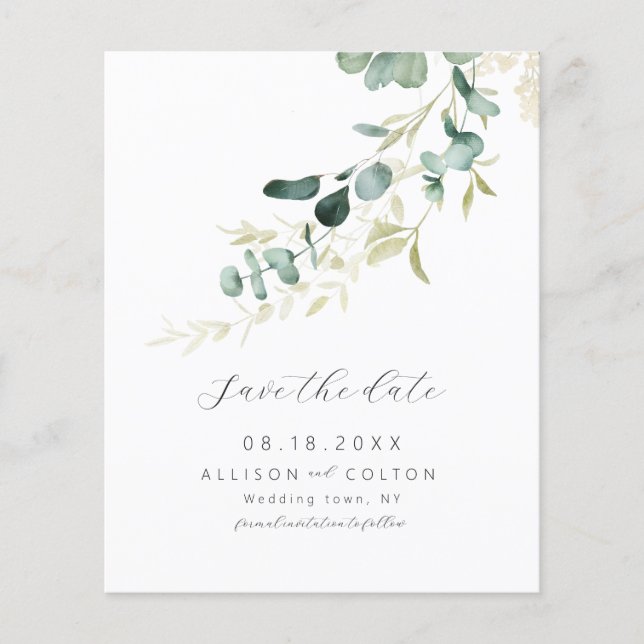 Rustikale Eukalyptus Salbei grüne Vegetation Boho  (Vorderseite)