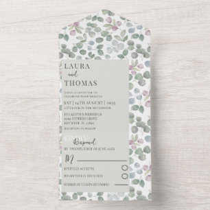 Rustikale Eukalyputus-Heiligtümer All In One Einladung