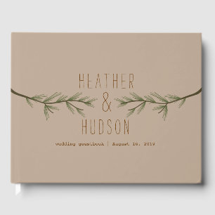 Rustikale Evergreen Branches Wedding Gästebuch