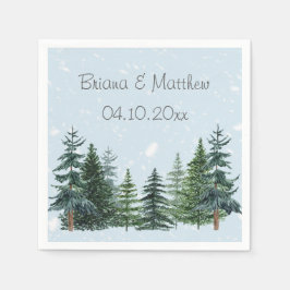 Rustikale Evergreen Winter Pine Trees Serviette