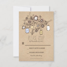 Rustikale extravagante Blumenkästen Hochzeitskarte RSVP Karte