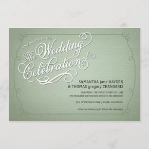 Rustikale Fade Green Hochzeit Einladung