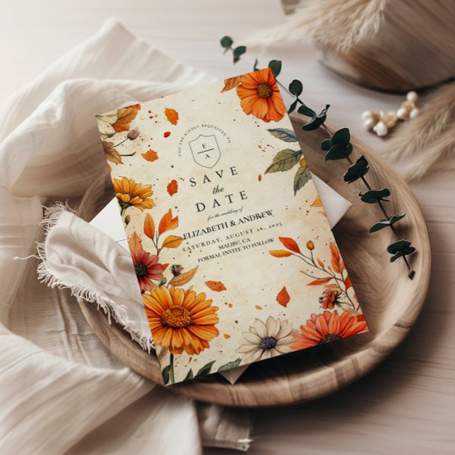 Rustikale Fall-Blume Save The Date (Von Creator hochgeladen)