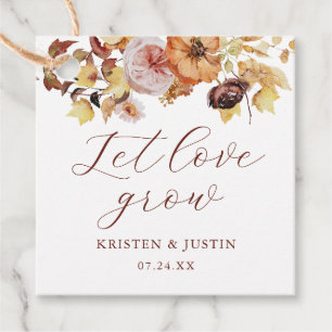 Rustikale Fall Floral Gelassen Liebe wachsen Hochz Geschenkanhänger