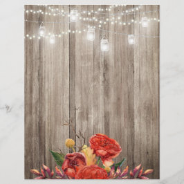 Rustikale Fall Floral & Mason Jars Scrapbook Papie
