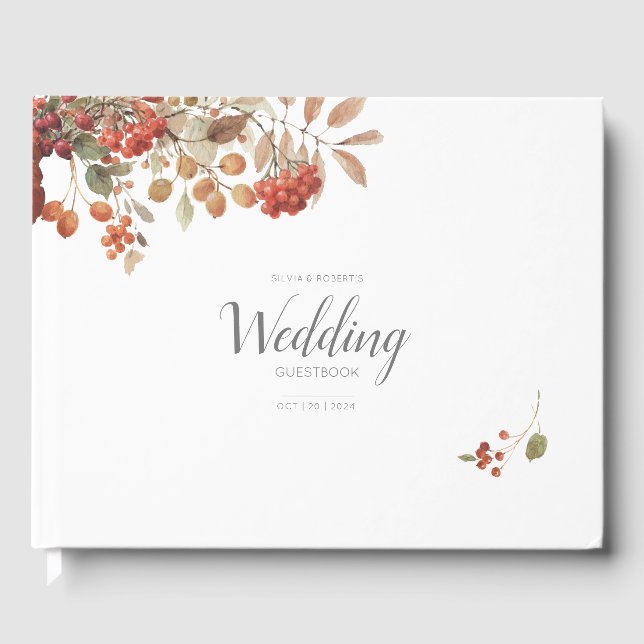 Rustikale Fall-Foliage Gästebuch (Vorderseite)