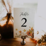 Rustikale Fall-Foliage Tischnummer<br><div class="desc">Rustikale Fall Foliage Hochzeit Tischnummer mit lebhaften Blätter und rustikalen Details,  die Ihre Gäste bezaubern werden. Alle Texte können bearbeitet werden - Klicken Sie auf die Schaltfläche "Weitere Einstellungen vornehmen",  um sie zu bearbeiten. Passende Artikel in unserem Shop Cava Party Design</div>