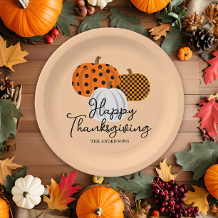 Rustikale Fallpumpen Custom Happy Thanksgiving Pappteller