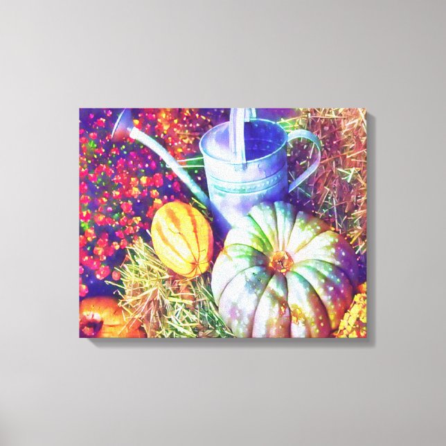 Rustikale Fallpumpen und Blume Leinwanddruck (Vorderseite)
