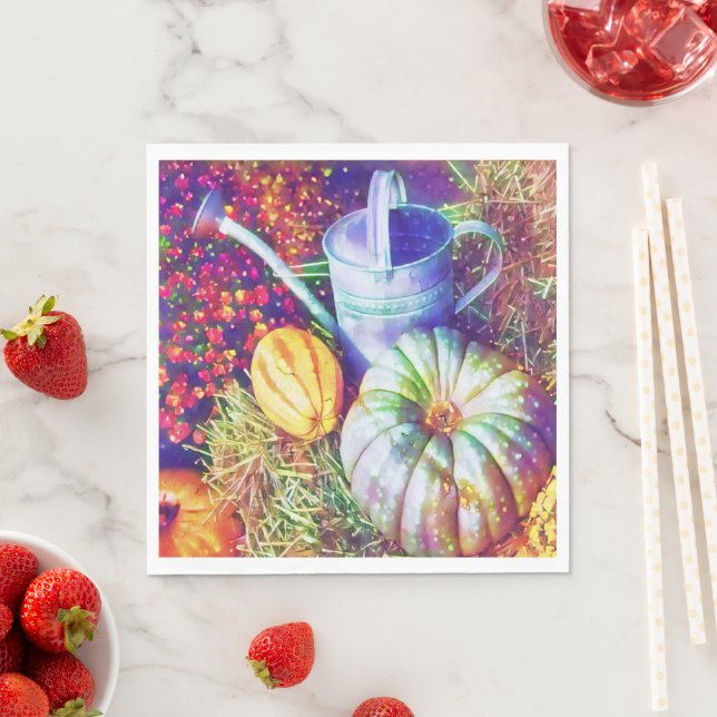 Rustikale Fallpumpen und Blume Serviette (Beispiel)