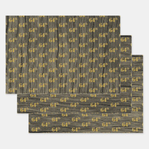 Rustikale falsche Holzmaserung, elegante falsche G Geschenkpapier Set