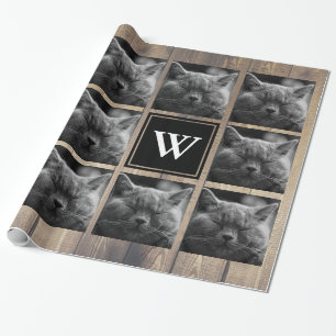 Rustikale Familien-Foto-Collage des Geschenkpapier