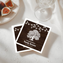 Rustikale Familienbaum-Lichterkette für Grillparty