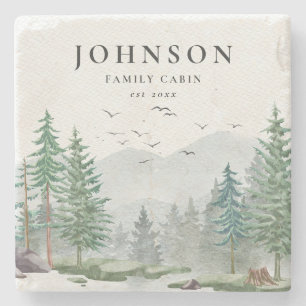 Rustikale Familienhütte Waldland Bergwald Steinuntersetzer