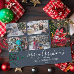 Rustikale Familienkollektion Weihnachtsblaue Magne Magnetkarte<br><div class="desc">Erstellen Sie Ihre eigene Foto-Collage,  Aquarellbeeren,  Frohe WeihnachtsMagnetkarte. Senden Sie Ihren Freunden und Familie Weihnachten Wünsche mit dieser sehr persönlichen Weihnachtskarte. Sie können Ihre eigenen Fotos hinzufügen,  Ihren Text und Namen hinzufügen.</div>