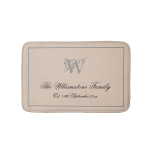 Rustikale Familienname Chic Monogram Wedding-Gesch Badematte