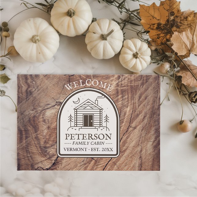 Rustikale Familienschuben Holzdekoration nach Maß Gästebuch (Family Cabin Vacation Rental Property Guest Book Rustic Woods Retro Lake House)