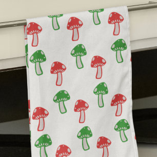 Rustikale fantastische Pilze Weihnachten Geschirrtuch