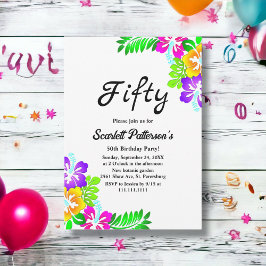 Rustikale farbenfrohe Rose Sommerblütenfest 50. Ge Einladung