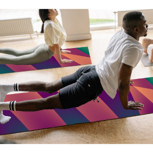 Rustikale Farbgeometrische Abstraktion mit optiona Yogamatte