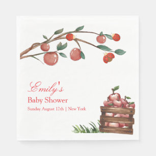 Rustikale Farm Ladybug Apple Girl Babydusche Serviette