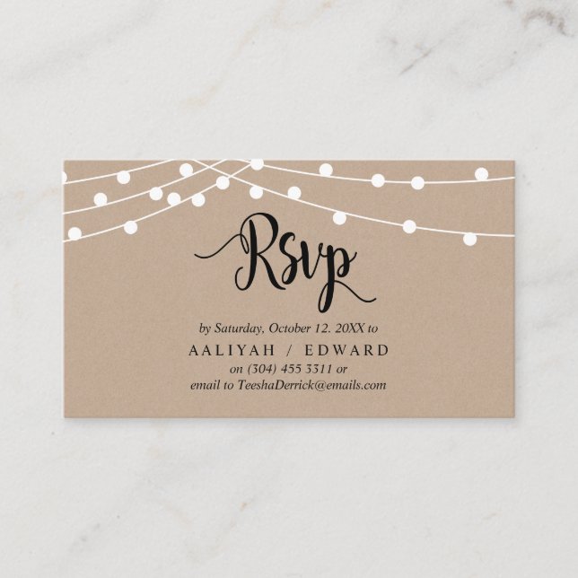 Rustikale Farm String Lichter, Schwarz, UAWG respo Begleitkarte (Vorderseite)