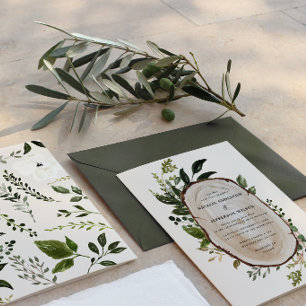 Rustikale Farmhouse-Hochzeit mit eleganter botanis Einladung