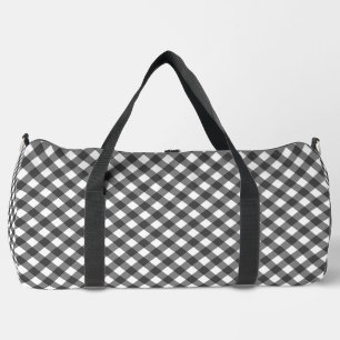 Rustikale Farmhouse-Monochrom-Büffel-Karo-Geometri Duffle Bag