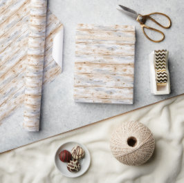 Rustikale Faux-Cream-Grau-Holz (kein echtes Holz) Geschenkpapier