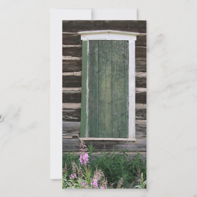 Rustikale Fenster-Fotokarte (Vorderseite)