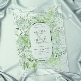 Rustikale Fern Green Foliage Smaragdgrüne Hochzeit Acryleinladungen