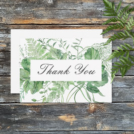 Rustikale Fern Green Foliage White Wedding Dankeskarte
