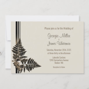 Rustikale Fern Leaf Hochzeitseinladung Einladung
