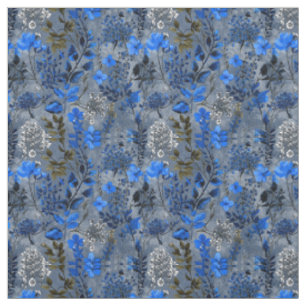 Rustikale, fette, marineblaue botanische Vintage-B Stoff