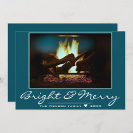 Rustikale Feuerstelle Holz gemütliche, warme Ferie Karte