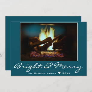 Rustikale Feuerstelle Holz gemütliche, warme Ferie Karte