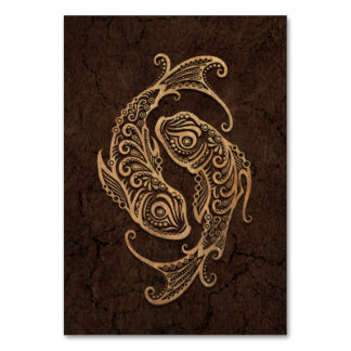 Rustikale Fieber Zodiaka-Zeichen auf Stone-Effekt Tischnummer